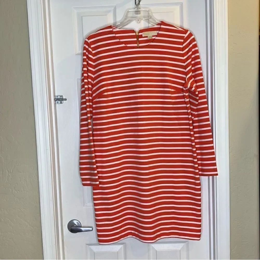 Michael Michael Kors Nautical Coral Reef Striped Sheath Dress Size XL